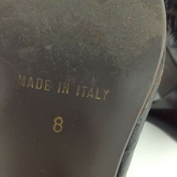 A. Giannetti Brown Croc Embossed  Italian Ankle Booties - Picture 15 of 16